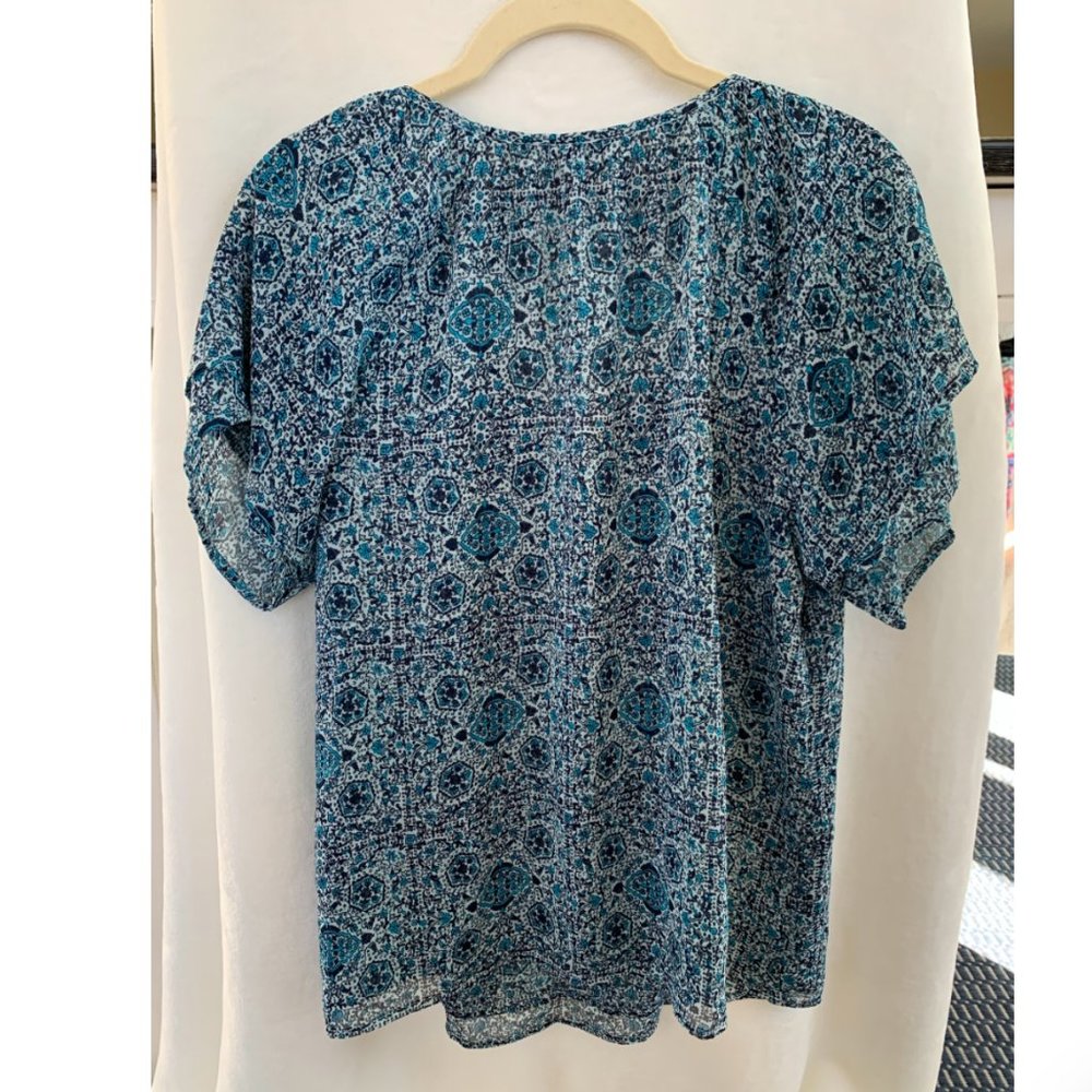 Blue Patterned Blouse - image 2